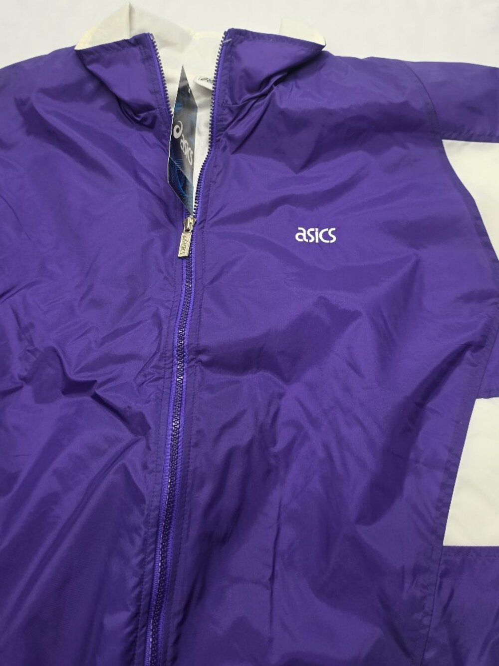 vintage ASICS colorblock windbreaker jacket, from the late 1980s to early 1990's